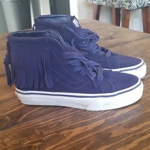 Vans SK8 Fringe High Tops Navy Blue- Size 13.5